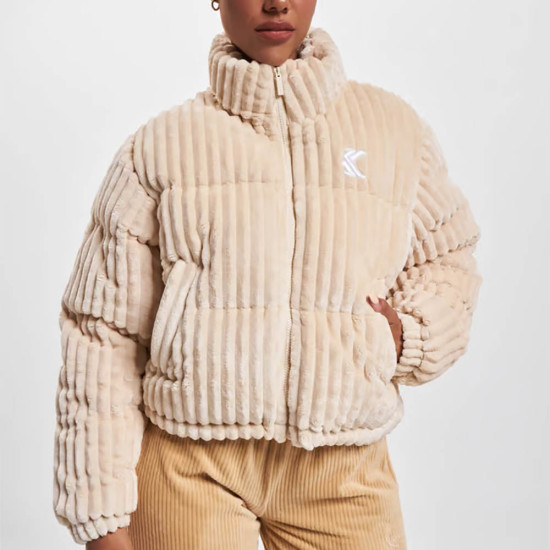 Karl Kani Γυναικείο μπουφάν OG Fuzzy Corduroy Short Puffer Jacket